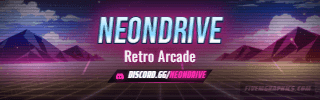 Arcade Grid Anime: a anime arcade grid scene laid out as a 320 by 100 Twitch panel for Twitch, with the server name across the middle and the invite on the ribbon.