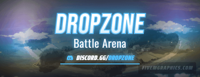 Battle Drop Anime: a anime battle drop scene laid out as a 650 by 250 forum signature for forums, with the server name across the middle and the invite on the ribbon.