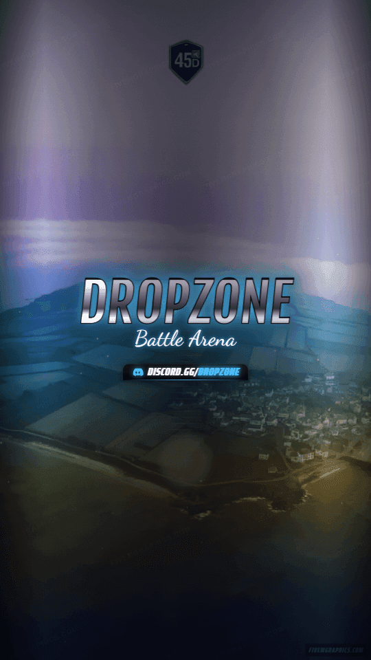 Battle Drop Photoreal: a photoreal battle drop scene laid out as a 1080 by 1920 vertical story for TikTok, with the server name across the middle and the invite on the ribbon.