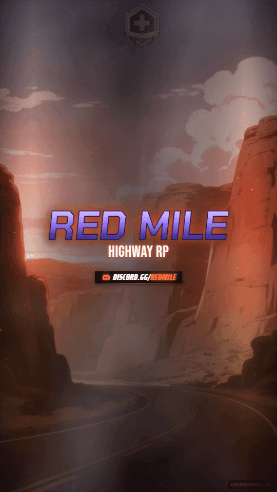 Canyon Highway Anime: a anime canyon highway scene laid out as a 1080 by 1920 vertical story for TikTok, with the server name across the middle and the invite on the ribbon.