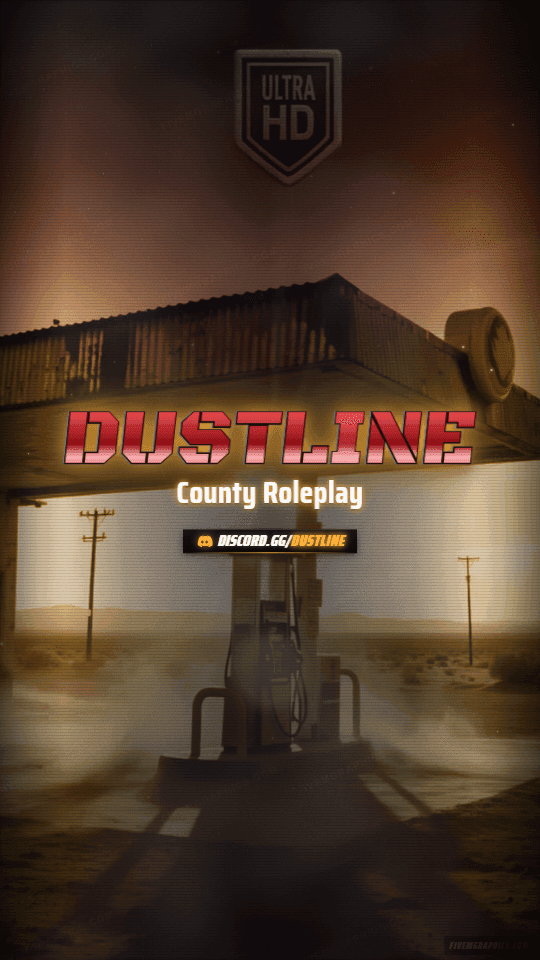 Desert Trailer Grunge: a grunge desert trailer scene laid out as a 1080 by 1920 vertical story for TikTok, with the server name across the middle and the invite on the ribbon.