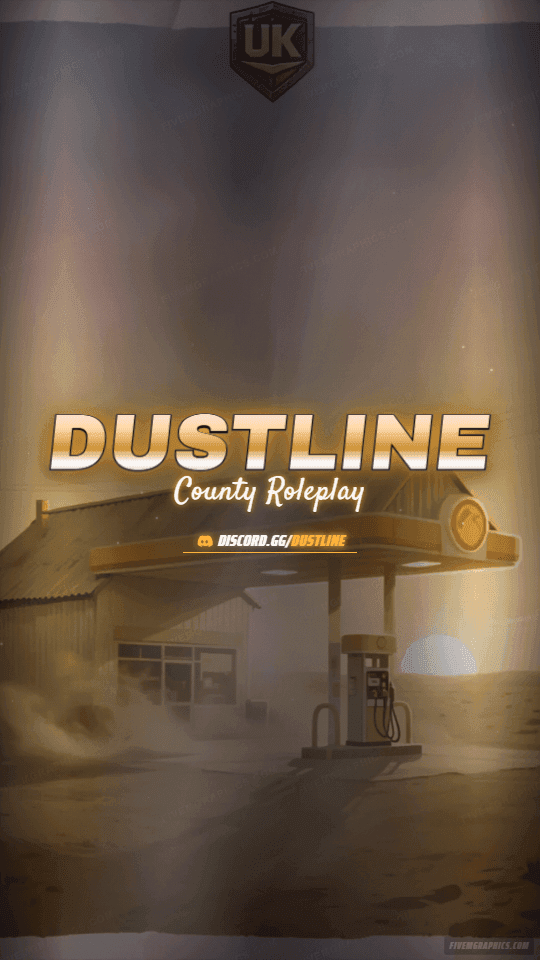 Desert Trailer Painted: a painted desert trailer scene laid out as a 1080 by 1920 vertical story for TikTok, with the server name across the middle and the invite on the ribbon.