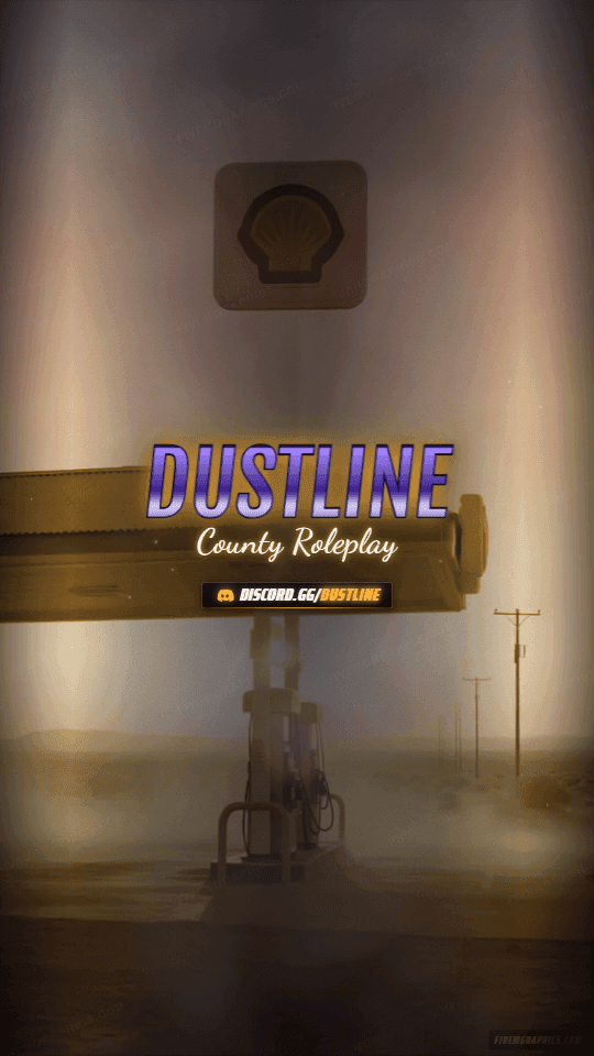 Desert Trailer Photoreal: a photoreal desert trailer scene laid out as a 1080 by 1920 vertical story for TikTok, with the server name across the middle and the invite on the ribbon.