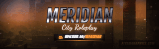 Downtown Dusk Photoreal: a photoreal downtown dusk scene laid out as a 320 by 100 Twitch panel for Twitch, with the server name across the middle and the invite on the ribbon.