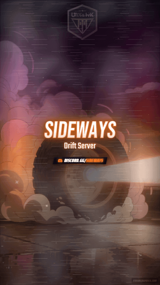 Drift Night Anime: a anime drift night scene laid out as a 1080 by 1920 vertical story for TikTok, with the server name across the middle and the invite on the ribbon.