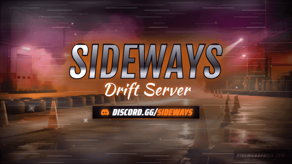 Drift Night Photoreal: a photoreal drift night scene laid out as a 960 by 540 Discord server banner for Discord, with the server name across the middle and the invite on the ribbon.