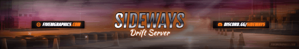 Drift Night Photoreal: a photoreal drift night scene laid out as a 1920 by 320 FiveM connecting banner for FiveM, with the server name across the middle and the invite on the ribbon.