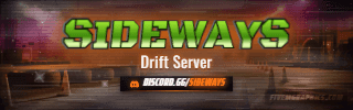 Drift Night Grunge: a grunge drift night scene laid out as a 320 by 100 Twitch panel for Twitch, with the server name across the middle and the invite on the ribbon.