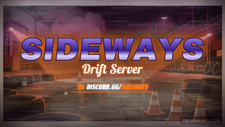 Drift Night Painted: a painted drift night scene laid out as a 960 by 540 Discord server banner for Discord, with the server name across the middle and the invite on the ribbon.