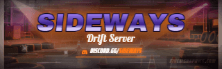 Drift Night Painted: a painted drift night scene laid out as a 320 by 100 Twitch panel for Twitch, with the server name across the middle and the invite on the ribbon.
