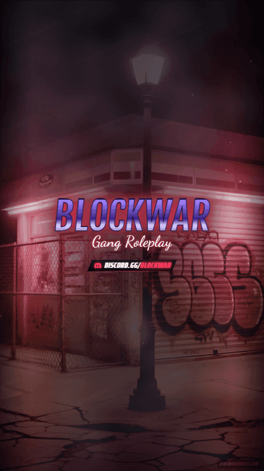 Gang Corner Photoreal: a photoreal gang corner scene laid out as a 1080 by 1920 vertical story for TikTok, with the server name across the middle and the invite on the ribbon.