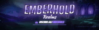 High Fantasy Photoreal: a photoreal high fantasy scene laid out as a 320 by 100 Twitch panel for Twitch, with the server name across the middle and the invite on the ribbon.