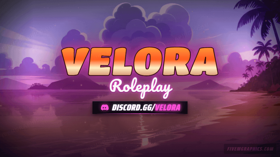 Neon Shore Painted: a painted neon shore scene laid out as a 960 by 540 Discord server banner for Discord, with the server name across the middle and the invite on the ribbon.