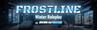 Snow City Grunge: a grunge snow city scene laid out as a 320 by 100 Twitch panel for Twitch, with the server name across the middle and the invite on the ribbon.