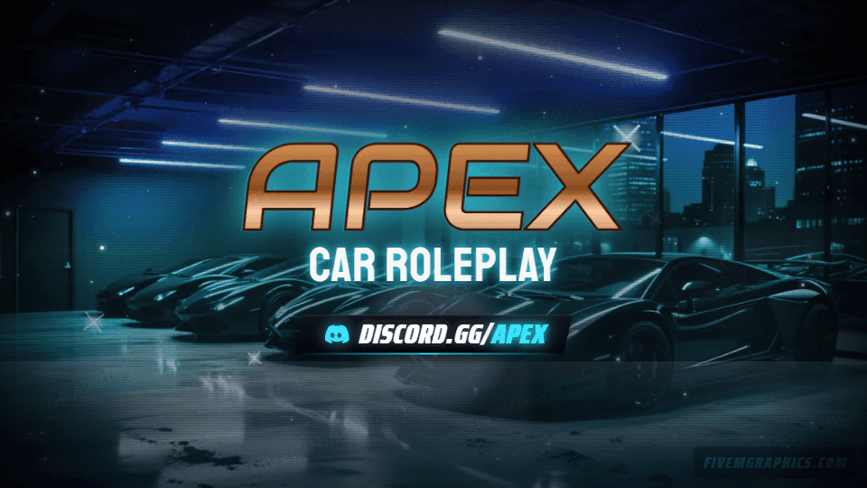 Supercar Garage Grunge: a grunge supercar garage scene laid out as a 1920 by 1080 Twitch offline screen for Twitch, with the server name across the middle and the invite on the ribbon.