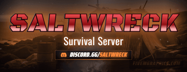 Survival Camp Grunge: a grunge survival camp scene laid out as a 650 by 250 forum signature for forums, with the server name across the middle and the invite on the ribbon.
