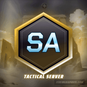 Tactical Dust Anime: a anime tactical dust scene laid out as a 300 by 300 Discord profile picture for Discord, with the server name across the middle and the invite on the ribbon.