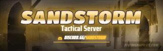 Tactical Dust Painted: a painted tactical dust scene laid out as a 320 by 100 Twitch panel for Twitch, with the server name across the middle and the invite on the ribbon.