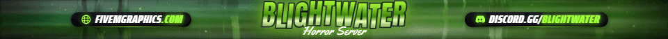 Toxic Swamp Photoreal: a photoreal toxic swamp scene laid out as a 1865 by 108 FiveM info banner for FiveM, with the server name across the middle and the invite on the ribbon.