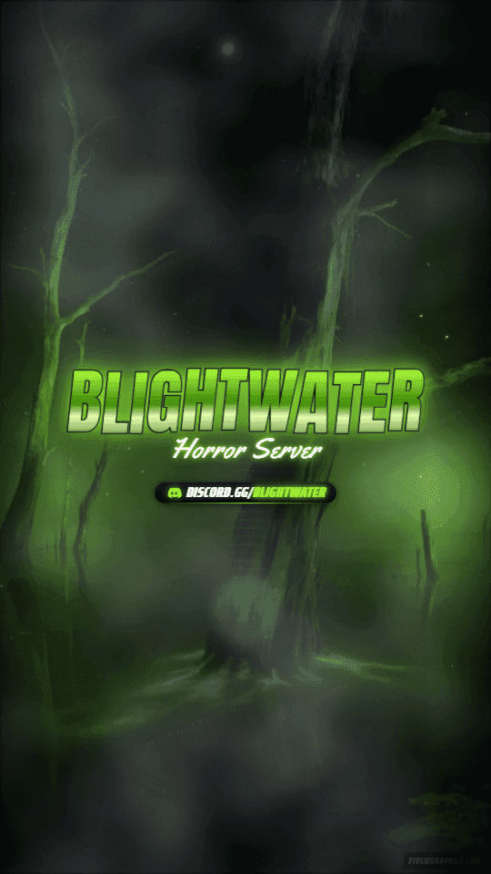 Toxic Swamp Photoreal: a photoreal toxic swamp scene laid out as a 1080 by 1920 vertical story for TikTok, with the server name across the middle and the invite on the ribbon.