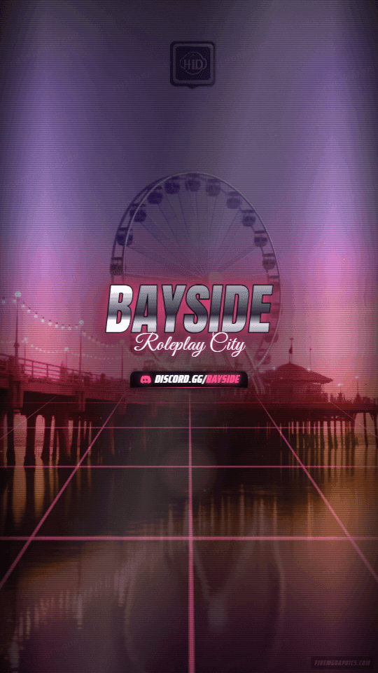 Vice Pier Photoreal: a photoreal vice pier scene laid out as a 1080 by 1920 vertical story for TikTok, with the server name across the middle and the invite on the ribbon.