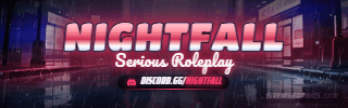 Wet Asphalt Painted: a painted wet asphalt scene laid out as a 320 by 100 Twitch panel for Twitch, with the server name across the middle and the invite on the ribbon.
