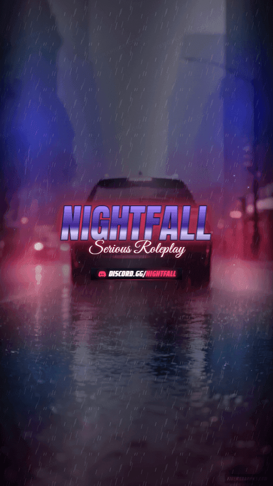 Wet Asphalt Photoreal: a photoreal wet asphalt scene laid out as a 1080 by 1920 vertical story for TikTok, with the server name across the middle and the invite on the ribbon.