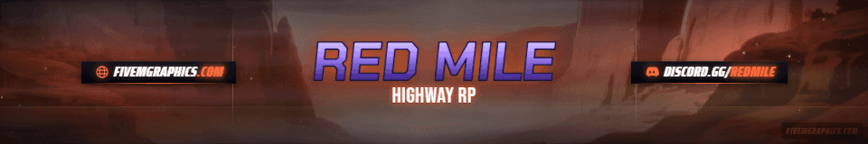 Canyon Highway Anime: a anime canyon highway scene laid out as a 1920 by 320 FiveM connecting banner for FiveM, with the server name across the middle and the invite on the ribbon.